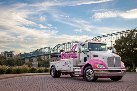 front view of a century 3212 that was branded with Susan G. Komen foundation to help create awareness around breast cancer.