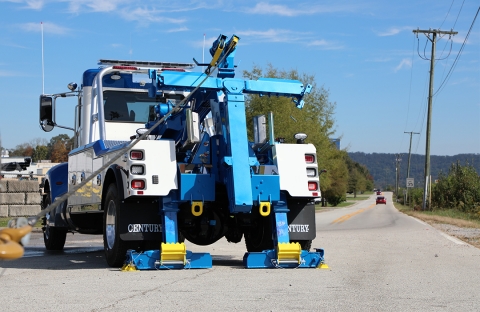 Century 3212 being used to winch from the rear.