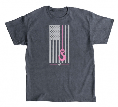 image of the breast cancer short-sleeve T-shirt from Miller Industries