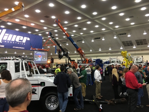 Image of Miller Industries booth at the American Towman Expo in Baltimore show in 2017